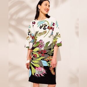 Chico's tropical print kimono sleeve dress
